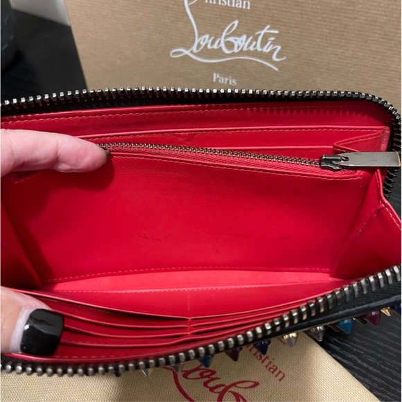 Full INCLUSION Christian Louibuton Panettone Calf Leather Zip around wallet - Picture 9 of 16
